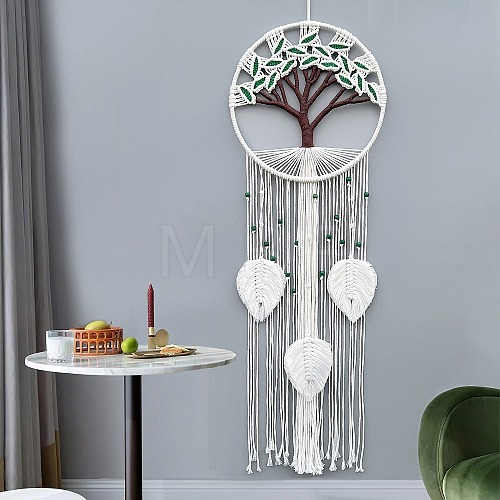 Tree of Life Cotton Macrame Wall Hanging PW-WG42138-01-1