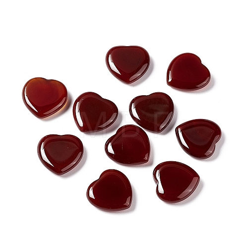 Dyed & Heated Natural Agate Heart Love Stones G-G933-01-1