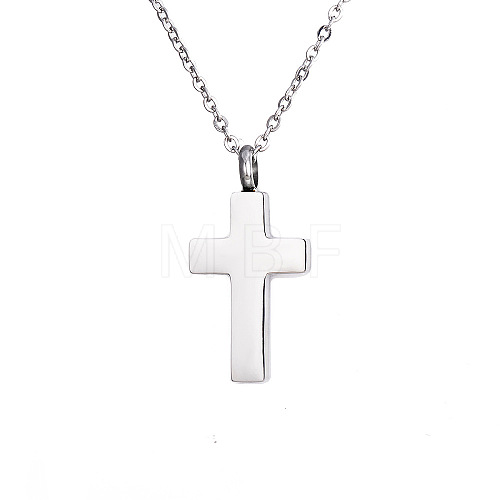 Non-Tarnish Stainless Steel Cross Urn Ashes Pendant Necklace PW-WG1DD33-02-1