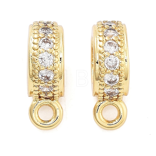 Rack Plating Brass Micro Pave Cubic Zirconia Tube Bails KK-Z052-01G-1