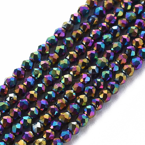 Electroplated Glass Beads Strands X-EGLA-S174-23D-03-1