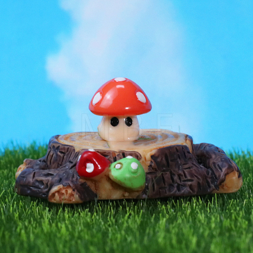 Resin Mushroom Miniature Ornaments MUSH-PW0002-01E-1