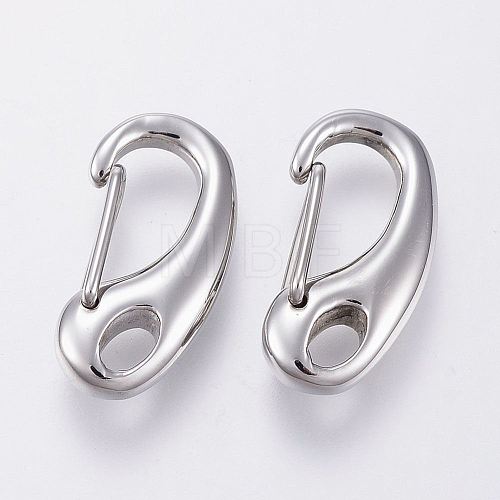 304 Stainless Steel Push Gate Snap Keychain Clasp Findings X-STAS-G039-04P-1