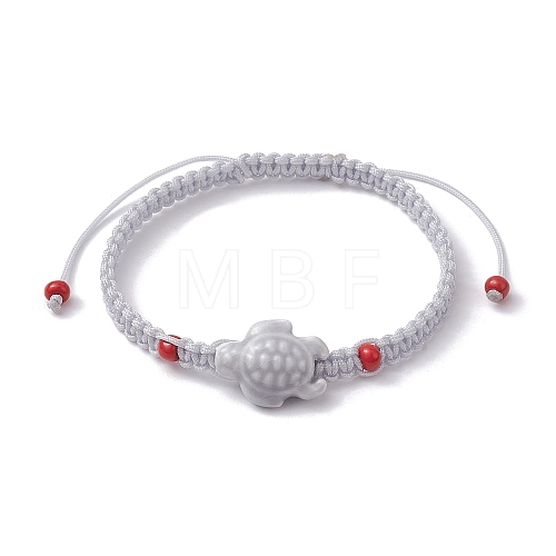 Porcelain Tortoise Braided Bead Bracelets BJEW-JB10058-04-1