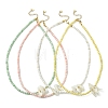 Natural Trochid Shell Chip and Round Natural Pearl Beaded Necklacess for Women NJEW-JN06222-2