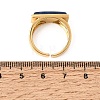Brass with Natural Lapis Lazuli Cuff Open Rings for Women GG-CBA0B5A-04G-01-5