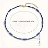 Dyed Natural Imperial Jasper Column and Glass Beaded Necklaces for Women CN0218-10