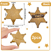 2Pcs Blank Star Iron Brooch Findings IFIN-BC0001-23-2