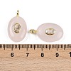 Natural Rose Quartz & Cubic Zirconia Pendants G-Z076-01G-10-3