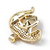 Real 18K Gold Plated Rack Plating Brass Micro Pave Clear Cubic Zirconia Pendants KK-C015-13G-13-3