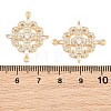 Brass Micro Pave Clear Cubic Zirconia Connector Charms CU-CBA7BFE-03E-G-3