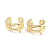 Brass Micro Pave Cubic Zirconia Cuff Earrings EJEW-K086-07G-1