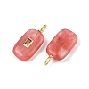 Cherry Quartz Glass Pendants KK-B157-43G-03-2