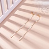 Natural Pearl Beaded Long Chain Dangle Stud Earrings EJEW-JE04932-3