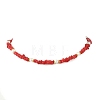 Dyed Natural Freshwater Shell Chip Beads & White Round Shell Pearl Beaded Necklaces NJEW-JN06402-3