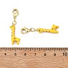 Giraffe Brass Enamel Pendant Decorations KK-B198-02G-3