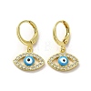 Horse Eye Real 18K Gold Plated Brass Dangle Leverback Earrings EJEW-Q797-23G-04-1