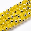 Handmade Evil Eye Lampwork Round Bead Strands X-LAMP-L055-8mm-01-1