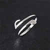 Anti-Tarnish Rhodium Plated 925 Sterling Silver Musical Note Open Cuff Rings PW-WGC5E99-01-2