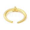 Clear Cubic Zirconia Initial Letter Open Cuff Ring RJEW-H120-09G-A-3