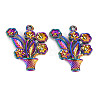 Rainbow Color Alloy Pendants PALLOY-S180-253-NR-2