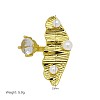 Brass Pave Clear Cubic Zirconia Cuff Open Rings WGDC6FB-04-1