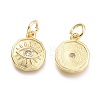 Brass Micro Pave Cubic Zirconia Pendants KK-P187-17E-G-2