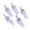 Luminous/Glow Bullet Glass Pointed Pendants GLAA-K058-01P-04-1