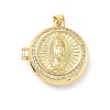Brass Micro Pave Clear Cubic Zirconia Locket Pendants KK-P350-24G-1