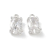 Brass Micro Pave Clear Cubic Zirconia Pendants KK-B172-11S-1