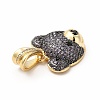 Rack Plating Brass Micro Pave Cubic Zirconia Pendants KK-G456-22G-4