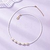 Natural Cultured Freshwater Pearl Two Sides Polished and Glass Seed Beaded Necklaces NJEW-JN05732-1