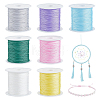 7 Rolls 7 Colors Nylon Chinese Knot Cord NWIR-PH0002-52-1