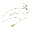 304 Stainless Steel Teardrop Pendant Tassel Lariat Necklaces NJEW-C114-02G-4