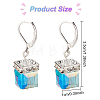 3 Pairs 3 Colors Bling Glass Cube Dangle Leverback Earrings EJEW-AN0002-81-2