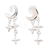 925 Sterling Silver Dangle Stud Earrings EJEW-C175-01-2