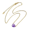 Natural & Synthetic Mixed Gemstone Heart Pendant 304 Stainless Steel Cable Chains Necklaces for Women NJEW-JN06093-4