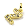 Letter Brass Micro Pave Clear Cubic Zirconia Pendants KK-K354-06G-Z-2