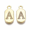 Brass Micro Pave Clear Cubic Zirconia Pendants KK-S360-052A-NF-1