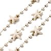 Handmade 304 Stainless Steel Synthetic Turquoise Starfish Link Chains CHS-L032-05G-03-1