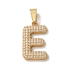 304 Stainless Steel Micro Pave Clear Cubic Zirconia Pendants CU-CBA703A-05G-E-1