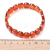 Dyed & Heated Natural Carnelian Faceted Beaded Stretch Bracelets for Women BJEW-K251-07O-5