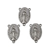 Holy Oval Carved Virgin Mary Tibetan Style Alloy Chandelier Component Links TIBEP-LF0961YKG-B-LF-2