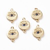 Brass Micro Pave Clear & Royal Blue Cubic Zirconia Links Connectors KK-C100-40G-1