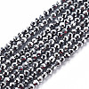 Electroplated Glass Beads Strands EGLA-S174-23D-06-1