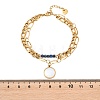 Bohemian 304 Stainless Steel Chain & Natural Lapis Lazuli Beads Double Layers Bracelets BJEW-C150-01A-G-3