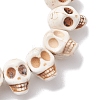 Halloween Synthetic Magnesite Skull Beaded Stretch Bracelets for Women BJEW-JB10521-4