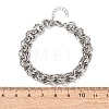 Hammered 304 Stainless Steel Double Ring Link Chains Bracelets for Women BJEW-G780-06P-01-5