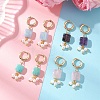 Gemstone Dangle Hoop Earrings EJEW-JE07248-1