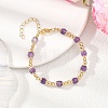 Natural Amethyst Round Beaded Bracelets for Women BJEW-JB12875-02-1
